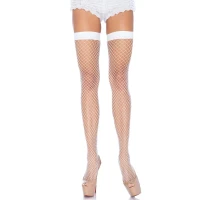 Панчохи-сітка Leg Avenue Fishnet Thigh Highs One size, White, дрібна сітка — Просмотреть изображение 1