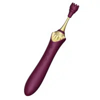 Мультифункціональний вібратор Zalo — Bess 2 Velvet Purple, 4 насадки, підігрів — Переглянути зображення 5
