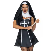 Костюм черниці Leg Avenue Naughty Nun S, сукня, головний убір — Просмотреть изображение 1