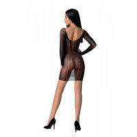 Полупрозрачное мини-платье Passion BS101 One Size, black, рукава-митенки