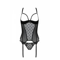 Корсет Passion MARINA CORSET, XXL/XXXL, black, з відкритими чашками — Переглянути зображення 4