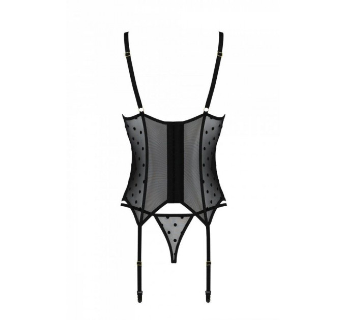 Корсет Passion MARINA CORSET, XXL/XXXL, black, з відкритими чашками