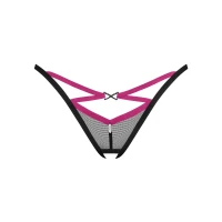 Трусики-стрінги Obsessive Novenes crotchless thong, M/L, сітка, стрепи, прикраса зі стразами — Просмотреть изображение 3