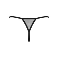 Трусики-стрінги Obsessive Novenes crotchless thong, M/L, сітка, стрепи, прикраса зі стразами