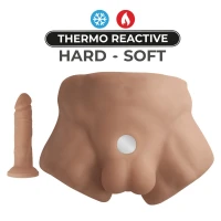 Півторс з фалоімітатором на присосці SilexD Apollo S Male Torso Caramel — Переглянути зображення 4