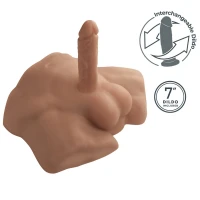 Півторс з фалоімітатором на присосці SilexD Apollo S Male Torso Caramel — Переглянути зображення 5