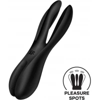 Кліторальний вібратор Satisfyer Threesome 2 Black, 3 гнучкі пальчики, 3 мотори — Переглянути зображення 1