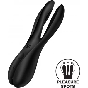Кліторальний вібратор Satisfyer Threesome 2 Black, 3 гнучкі пальчики, 3 мотори