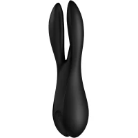 Кліторальний вібратор Satisfyer Threesome 2 Black, 3 гнучкі пальчики, 3 мотори — Переглянути зображення 4