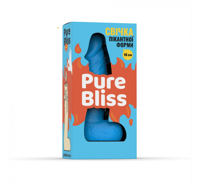Свічка у вигляді члена Pure Bliss MINI Blue 15 см