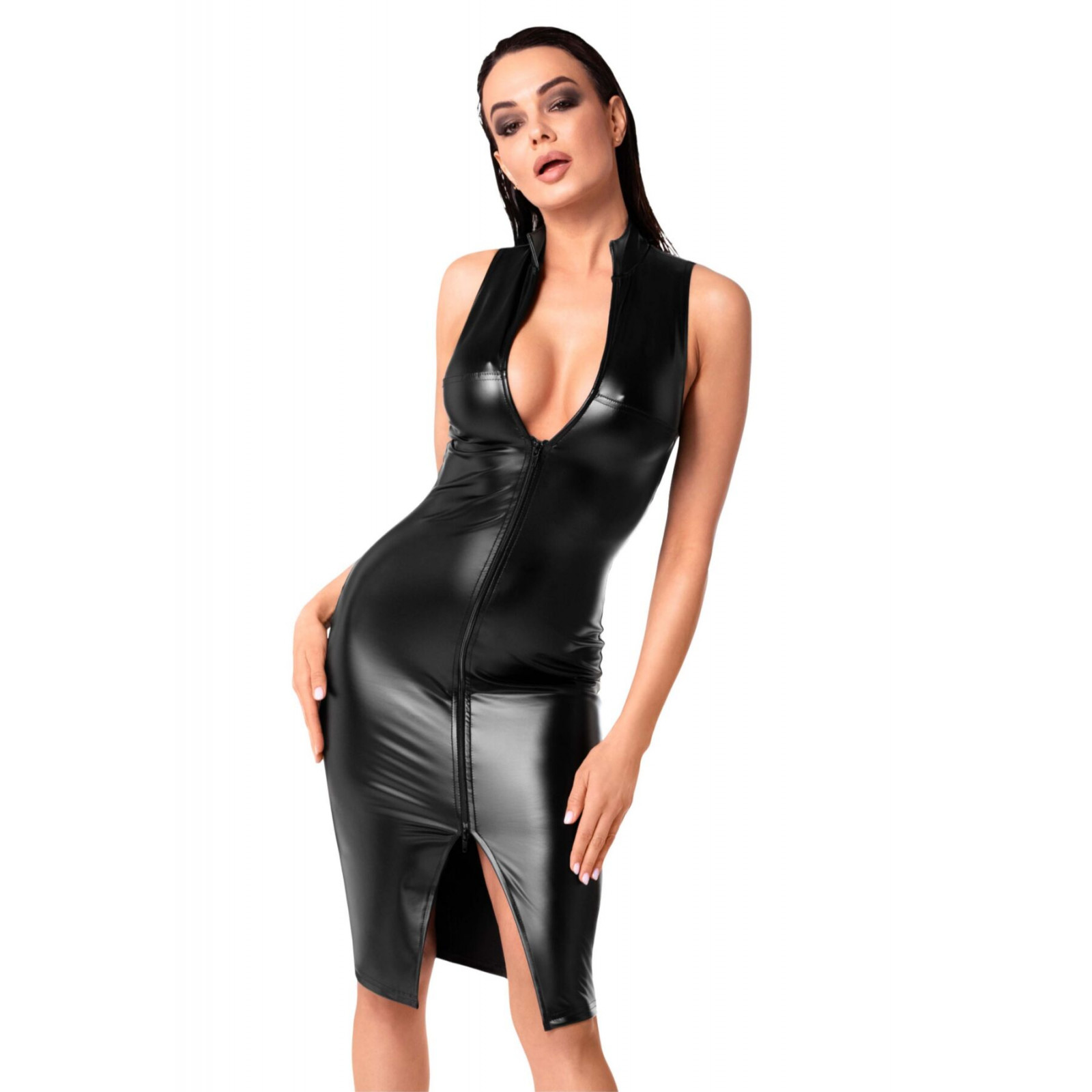 Платье Noir Handmade F337 Powerwetlook midi dress - 3XL