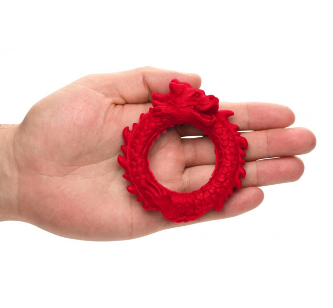 Ерекційне кільце – дракон Creature Cocks Rise of the Dragon Silicone Penis Ring – Red, діаметр 4 см