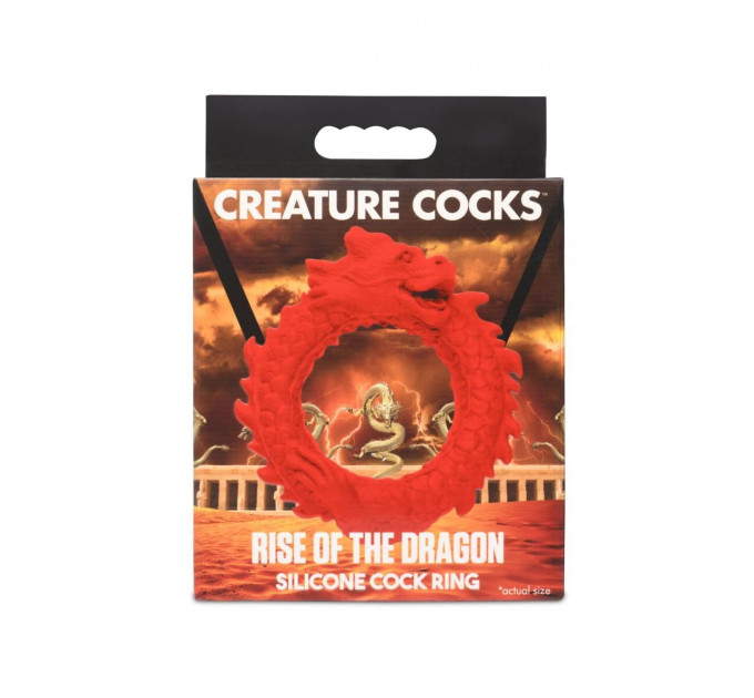Ерекційне кільце – дракон Creature Cocks Rise of the Dragon Silicone Penis Ring – Red, діаметр 4 см