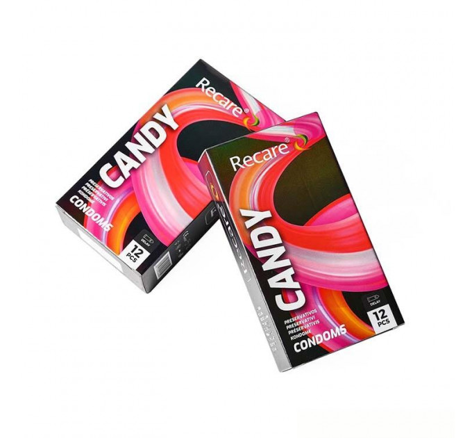 Презервативи Holographic Recare Delay Candy Condoms 12 шт, пролонгувальний ефект, цукерковий аромат