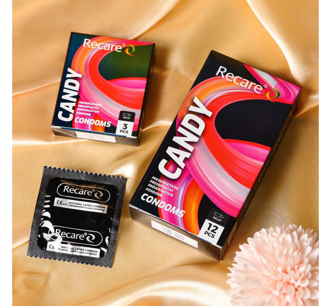 Презервативи Holographic Recare Delay Candy Condoms 12 шт, пролонгувальний ефект, цукерковий аромат