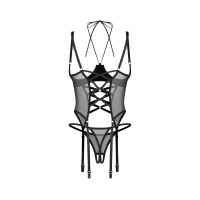 Корсет Obsessive Dominna cupless corset &amp; crotchless thong L/XL — Переглянути зображення 5