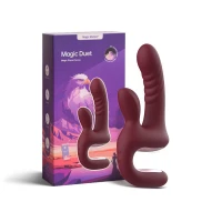 Смарт-пульсатор Magic Motion Magic Duet Bordeaux, подвійний, 10 режимів пульсації, 10 режимів вібрації — Переглянути зображення 1