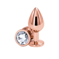 Анальна пробка NS Novelties Rear Assets - Rose Gold - Medium - Clear — Переглянути зображення 1