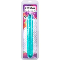Фалоімітатор двосторонній Doc Johnson Crystal Jellies 12&quot; Jr. Double Dong Teal — Переглянути зображення 2