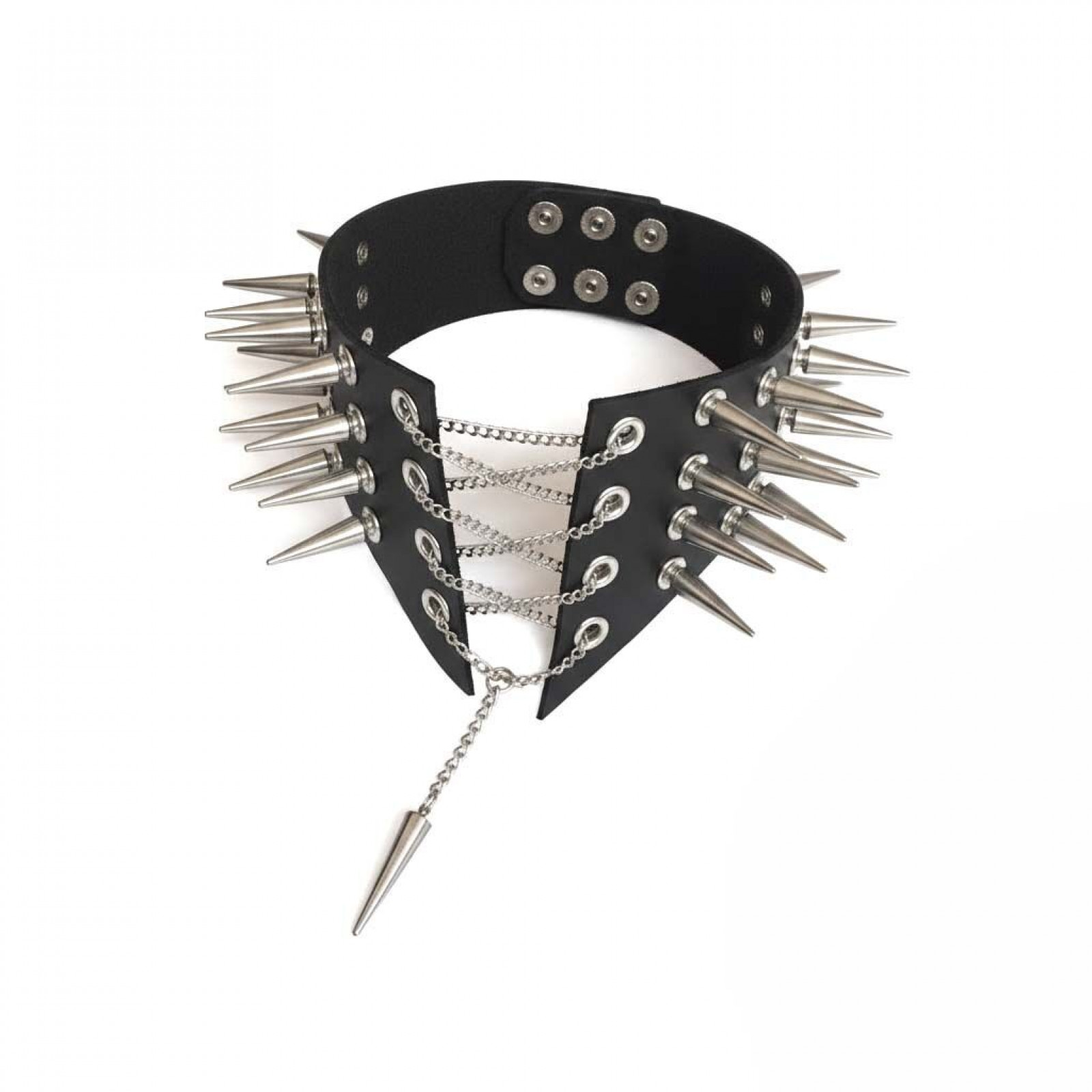 Чокер-воротник с шипами Art of Sex - Ariadne, экокожа, цвет черный, XS-M