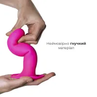 Дилдо з присоскою Adrien Lastic Hitsens 4 Pink, відмінно для страпона, діаметр 3,7см, довжина 17,8см — Переглянути зображення 4