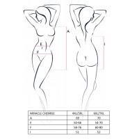 Сорочка з глибоким декольте Passion MIRACLE CHEMISE 4XL/5XL, black, трусики