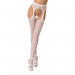 Мереживні колготки-бодістокінги Passion S014 One Size, White, імітація панчіх та пояса з гартерами