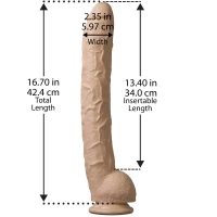 Фалоімітатор Doc Johnson Dick Rambone Cock White, діаметр 6 см, довжина 42 см, ПВХ — Просмотреть изображение 4