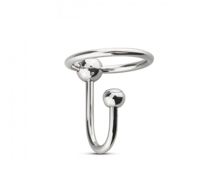 Уретральна вставка з кільцем Sinner Gear Unbendable - Sperm Stopper Solid, діаметр кільця 3,2см