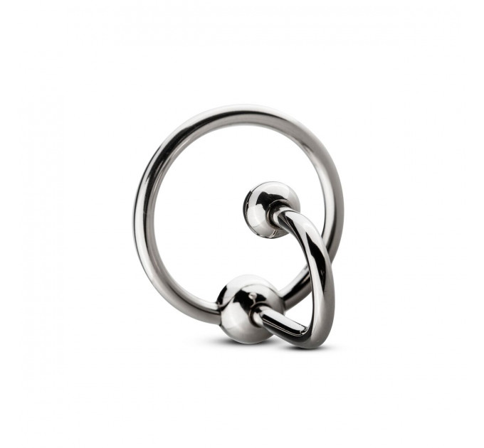 Уретральна вставка з кільцем Sinner Gear Unbendable - Sperm Stopper Solid, діаметр кільця 3,2см