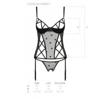 Корсет з підв'язками, стрінги Passion LOVELIA CORSET L/XL, black — Переглянути зображення 7