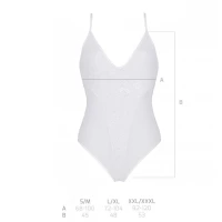 Боді з ажурним декором та відкритим кроком Passion URSULA BODY S/M, white — Переглянути зображення 5