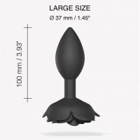 Силіконова анальна пробка Love To Love OPEN ROSES L SIZE - BLACK ONYX — Переглянути зображення 3