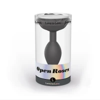 Силіконова анальна пробка Love To Love OPEN ROSES L SIZE - BLACK ONYX — Переглянути зображення 6