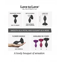 Силіконова анальна пробка Love To Love OPEN ROSES L SIZE - BLACK ONYX — Переглянути зображення 5
