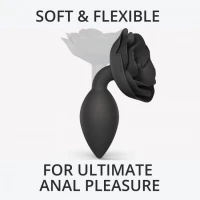 Силіконова анальна пробка Love To Love OPEN ROSES L SIZE - BLACK ONYX — Переглянути зображення 2