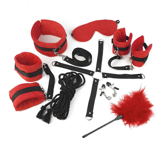 BDSM-набір Art of Sex – Soft Touch BDSM Set, червоний, 9 предметів