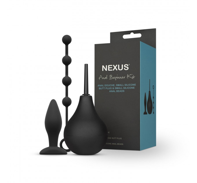 Набор новичка для анальной стимуляции Nexus ANAL BEGINNER KIT, спринцовка, анальные бусы и пробка