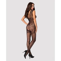Бодістокінг Obsessive Bodystocking F234 S/M/L, абстрактний малюнок, глибоке декольте — Переглянути зображення 4