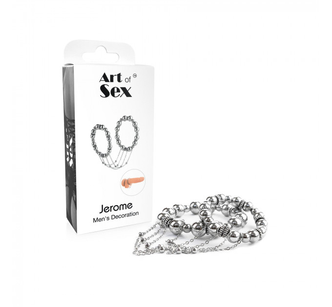 Сексуальна прикраса на пеніс та мошонку Art of Sex - Jerome, Срібло