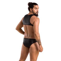 Чоловіче шкіряне боді Passion 056 ADAM L/XL Black, заклепки — Просмотреть изображение 4