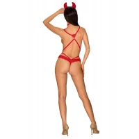 Еротичний костюм чортика зі стреп Obsessive Evilia teddy red L/XL — Переглянути зображення 6