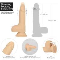 Фалоімітатор-пульсатор Naked Addiction 6.5″ Thrusting Dong With Remote, рухи вперед-назад, пульт ДК — Просмотреть изображение 3
