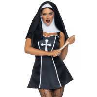(SALE) Костюм черниці Leg Avenue Naughty Nun M, сукня, головний убір