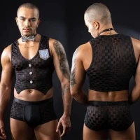 Чоловічий еротичний костюм офіціанта JSY «Привабливий Михаель» One Size, топ, труси, метелик — Переглянути зображення 1