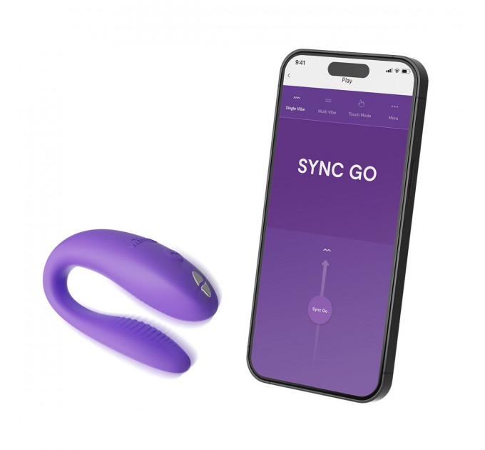 Смарт-вібратор для пар We-Vibe Sync GO Light Purple, тревел-кейс