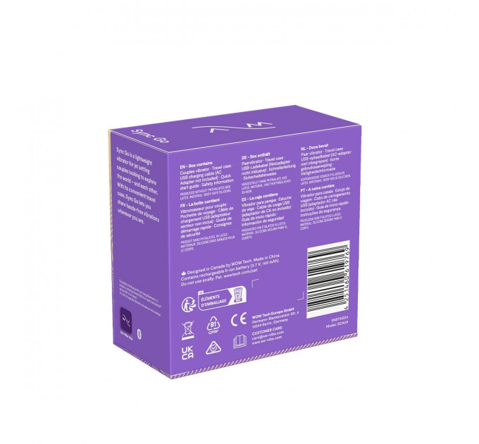 Смарт-вібратор для пар We-Vibe Sync GO Light Purple, тревел-кейс