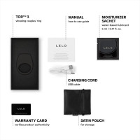 Эрекционное кольцо с вибрацией LELO Tor 3 Black, управление со смартфона