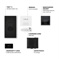 Ерекційне кільце з вібрацією LELO Tor 3 Black, керування зі смартфона — Переглянути зображення 4