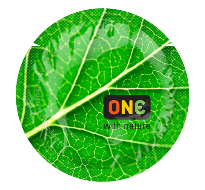 Презерватив ONE Color Sensations ONE with nature, 1 шт, зелений, гладенький, зі змазкою